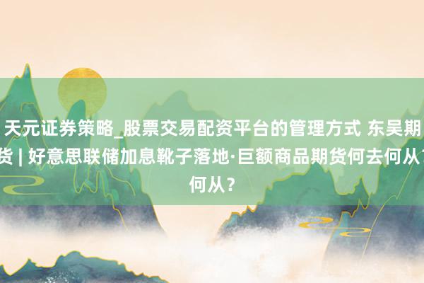 天元证券策略_股票交易配资平台的管理方式 东吴期货 | 好意思联储加息靴子落地·巨额商品期货何去何从？